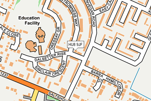 HU8 9JF map - OS OpenMap – Local (Ordnance Survey)