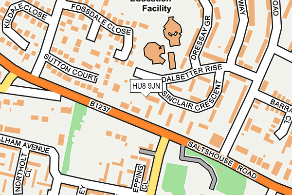 HU8 9JN map - OS OpenMap – Local (Ordnance Survey)