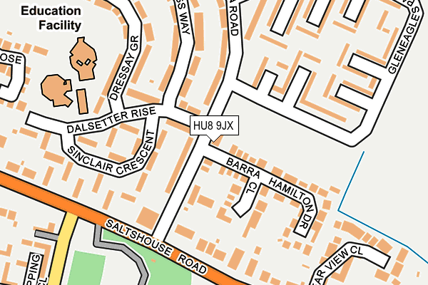 HU8 9JX map - OS OpenMap – Local (Ordnance Survey)