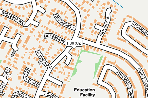 HU8 9JZ map - OS OpenMap – Local (Ordnance Survey)