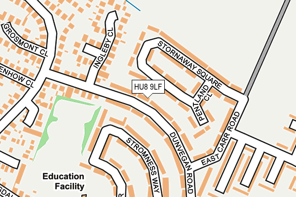 HU8 9LF map - OS OpenMap – Local (Ordnance Survey)