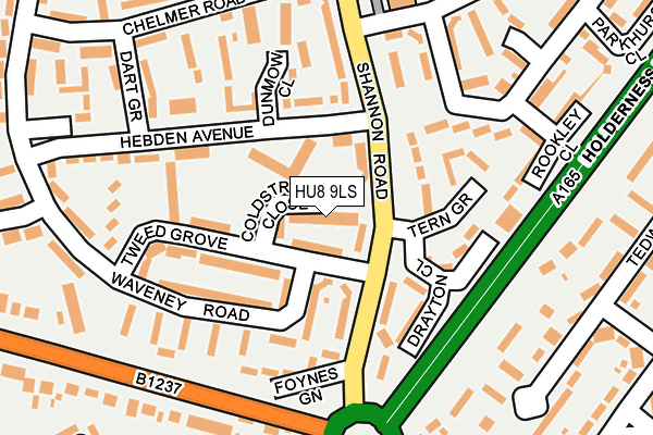 HU8 9LS map - OS OpenMap – Local (Ordnance Survey)