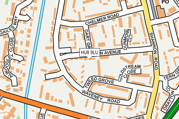 HU8 9LU map - OS OpenMap – Local (Ordnance Survey)