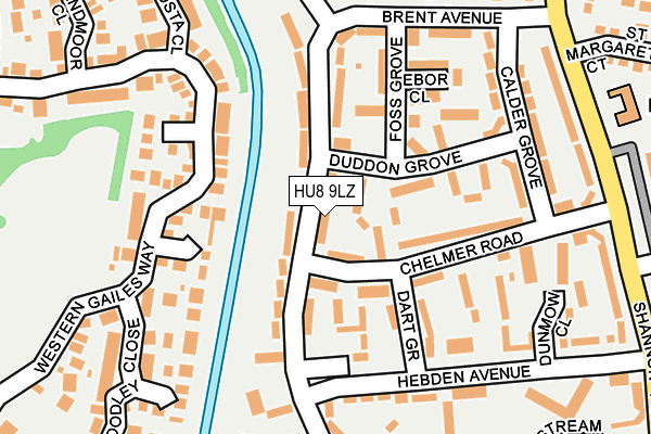 HU8 9LZ map - OS OpenMap – Local (Ordnance Survey)