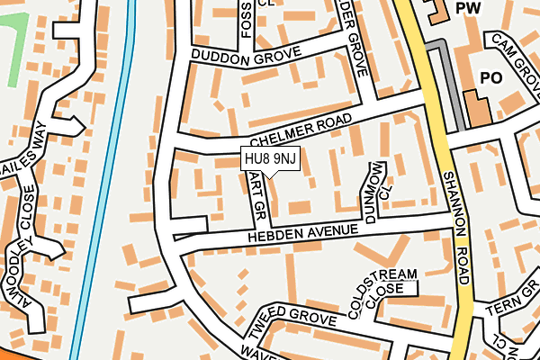 HU8 9NJ map - OS OpenMap – Local (Ordnance Survey)