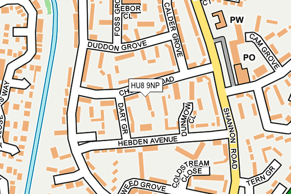 HU8 9NP map - OS OpenMap – Local (Ordnance Survey)