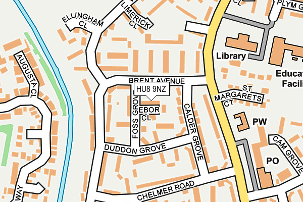 HU8 9NZ map - OS OpenMap – Local (Ordnance Survey)