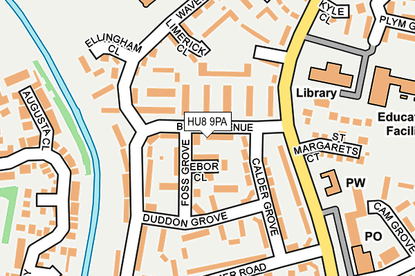HU8 9PA map - OS OpenMap – Local (Ordnance Survey)