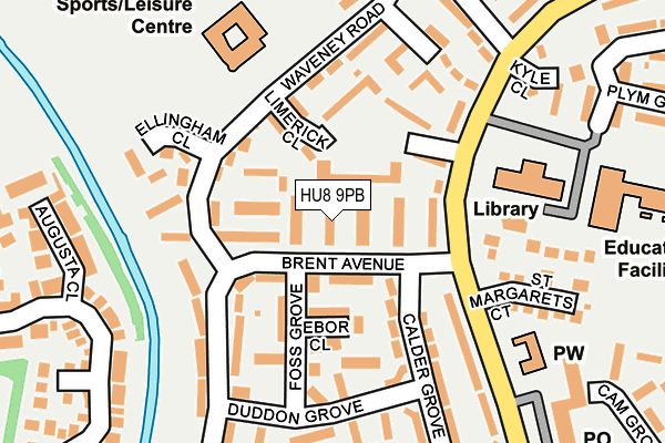 HU8 9PB map - OS OpenMap – Local (Ordnance Survey)