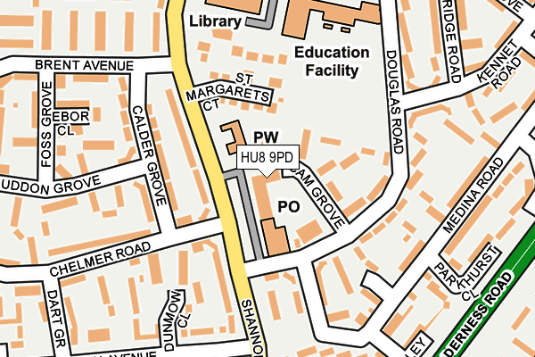 HU8 9PD map - OS OpenMap – Local (Ordnance Survey)