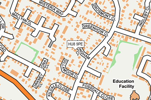 HU8 9PE map - OS OpenMap – Local (Ordnance Survey)