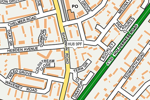 HU8 9PF map - OS OpenMap – Local (Ordnance Survey)