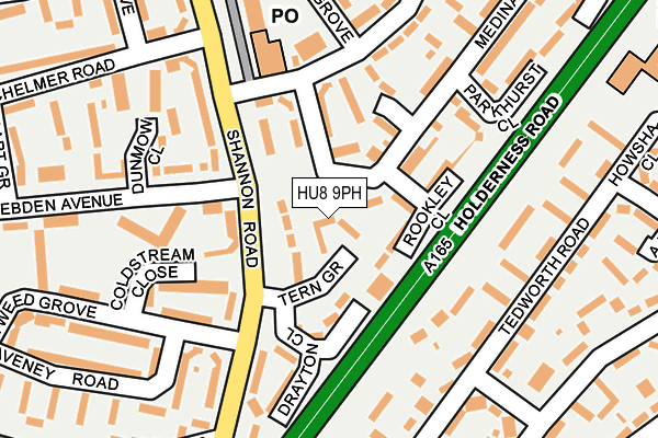 HU8 9PH map - OS OpenMap – Local (Ordnance Survey)