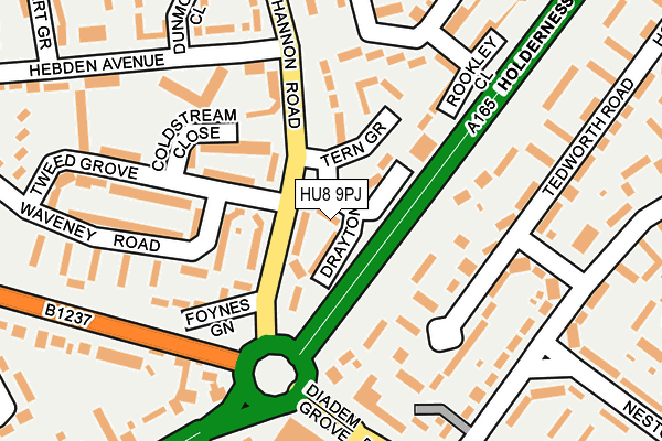 HU8 9PJ map - OS OpenMap – Local (Ordnance Survey)