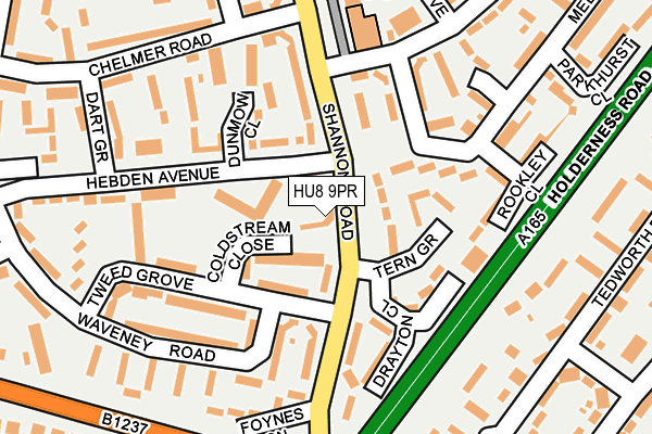 HU8 9PR map - OS OpenMap – Local (Ordnance Survey)