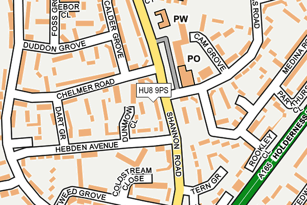 HU8 9PS map - OS OpenMap – Local (Ordnance Survey)