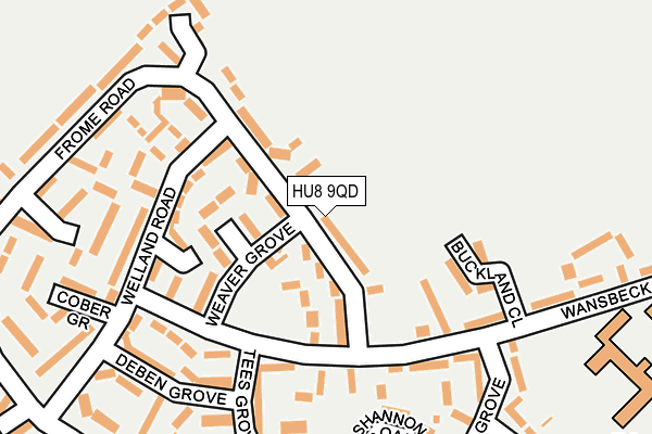 HU8 9QD map - OS OpenMap – Local (Ordnance Survey)