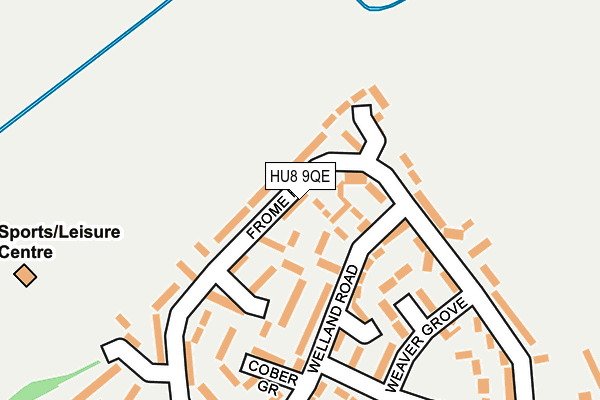 HU8 9QE map - OS OpenMap – Local (Ordnance Survey)