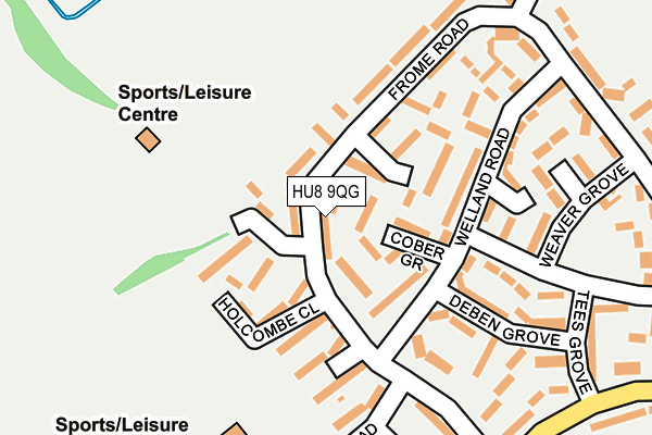 HU8 9QG map - OS OpenMap – Local (Ordnance Survey)