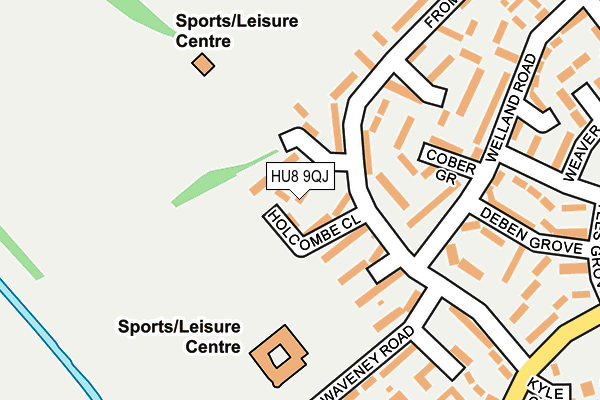 HU8 9QJ map - OS OpenMap – Local (Ordnance Survey)