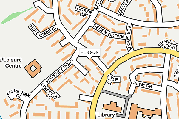 HU8 9QN map - OS OpenMap – Local (Ordnance Survey)