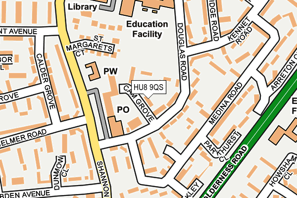 HU8 9QS map - OS OpenMap – Local (Ordnance Survey)