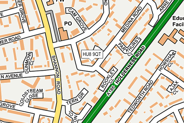 HU8 9QT map - OS OpenMap – Local (Ordnance Survey)