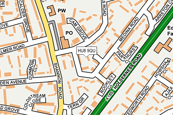 HU8 9QU map - OS OpenMap – Local (Ordnance Survey)