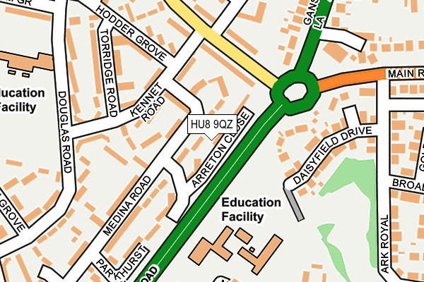 HU8 9QZ map - OS OpenMap – Local (Ordnance Survey)