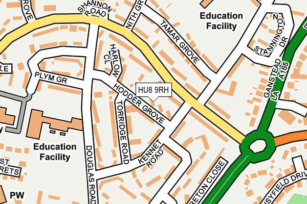 HU8 9RH map - OS OpenMap – Local (Ordnance Survey)