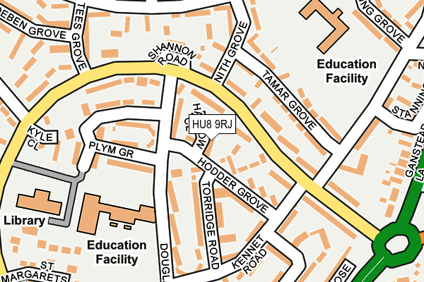 HU8 9RJ map - OS OpenMap – Local (Ordnance Survey)