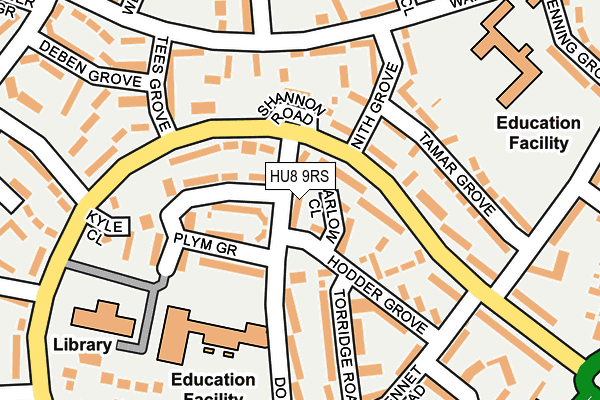 HU8 9RS map - OS OpenMap – Local (Ordnance Survey)