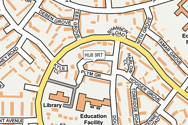 HU8 9RT map - OS OpenMap – Local (Ordnance Survey)