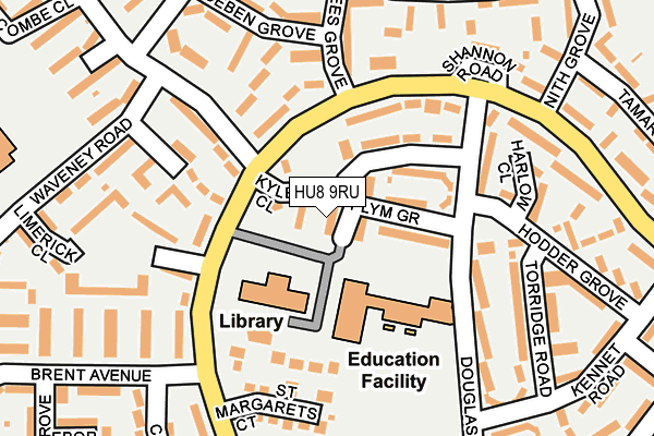 HU8 9RU map - OS OpenMap – Local (Ordnance Survey)