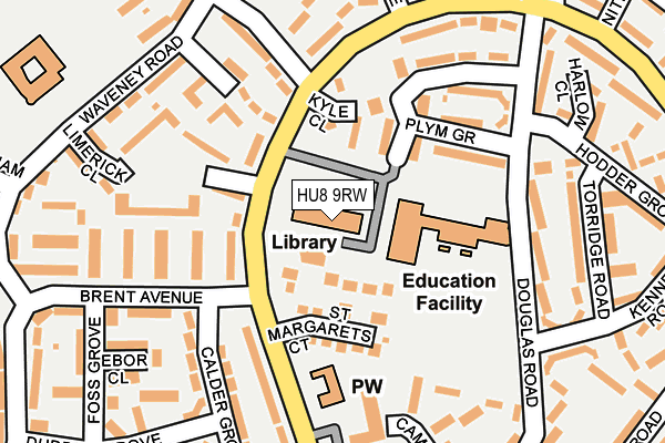 HU8 9RW map - OS OpenMap – Local (Ordnance Survey)