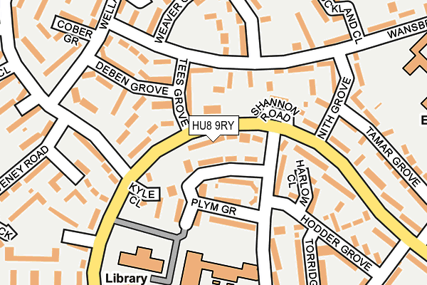 HU8 9RY map - OS OpenMap – Local (Ordnance Survey)