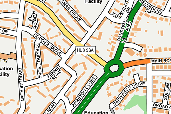 HU8 9SA map - OS OpenMap – Local (Ordnance Survey)