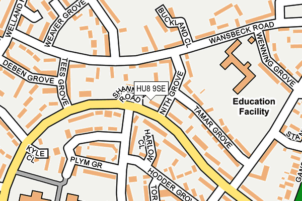 HU8 9SE map - OS OpenMap – Local (Ordnance Survey)