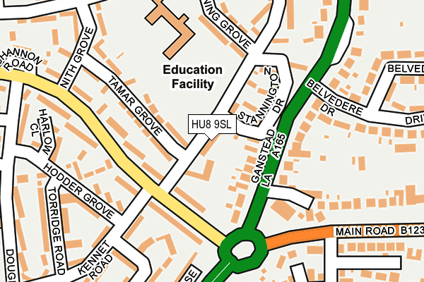 HU8 9SL map - OS OpenMap – Local (Ordnance Survey)