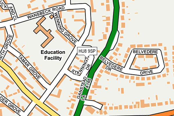 HU8 9SP map - OS OpenMap – Local (Ordnance Survey)