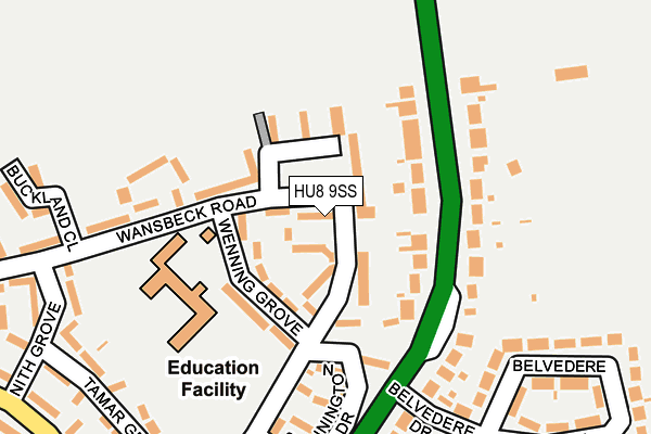 HU8 9SS map - OS OpenMap – Local (Ordnance Survey)