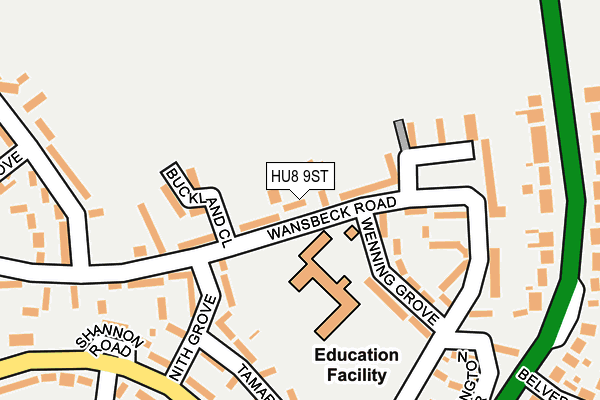 HU8 9ST map - OS OpenMap – Local (Ordnance Survey)