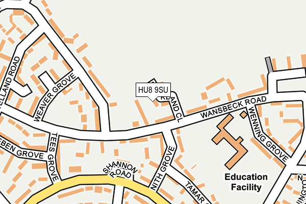 HU8 9SU map - OS OpenMap – Local (Ordnance Survey)