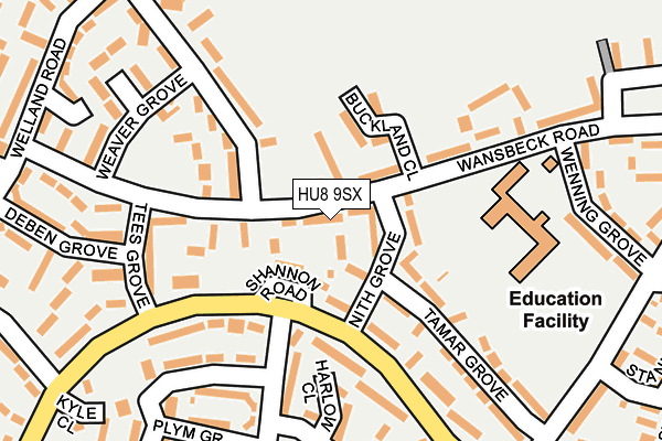 HU8 9SX map - OS OpenMap – Local (Ordnance Survey)