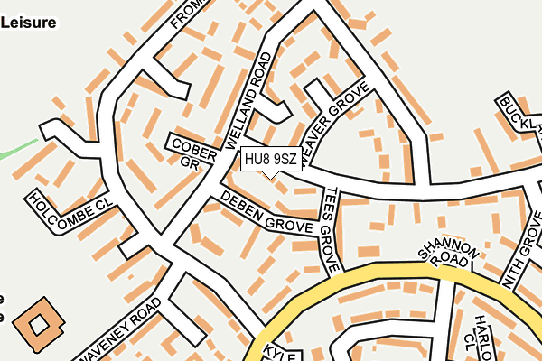 HU8 9SZ map - OS OpenMap – Local (Ordnance Survey)