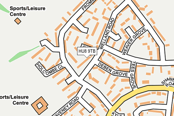 HU8 9TB map - OS OpenMap – Local (Ordnance Survey)