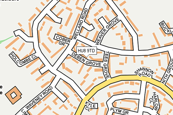HU8 9TD map - OS OpenMap – Local (Ordnance Survey)