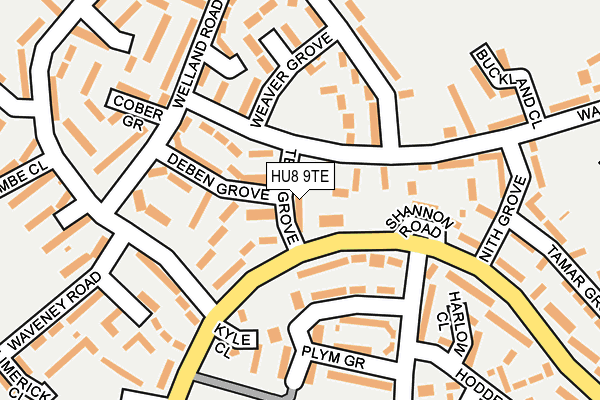 HU8 9TE map - OS OpenMap – Local (Ordnance Survey)