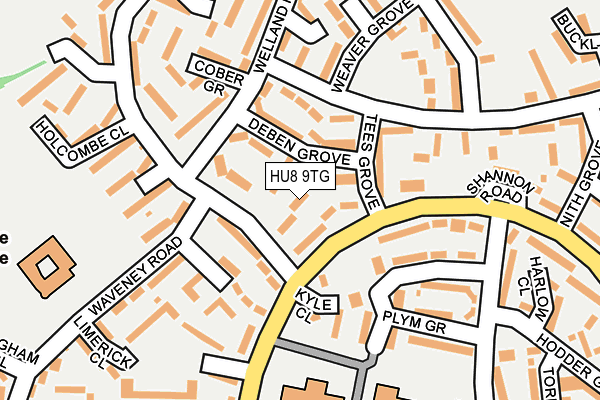 HU8 9TG map - OS OpenMap – Local (Ordnance Survey)