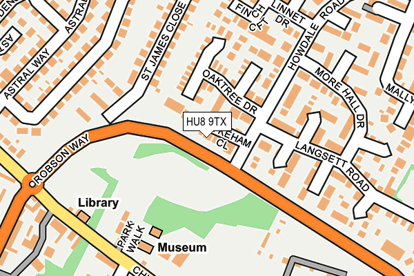 HU8 9TX map - OS OpenMap – Local (Ordnance Survey)